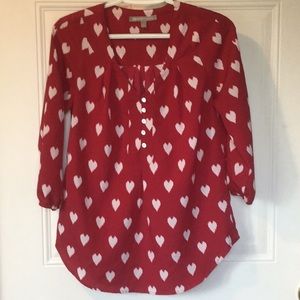 Heart print blouse